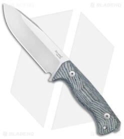 LionSteel T6 Hunting Fixed Blade Knife Black Micarta (6" Satin)