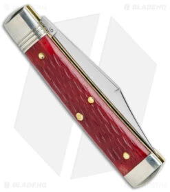 GEC Northfield UN-X-LD Clip Point Pocket Knife Red Jigged Bone (2.6" Satin) -Blade HQ Northfield UN X LD 1095 Carbon Steel Garnet Jigged Bone Red Satin BHQ 139482 jr side