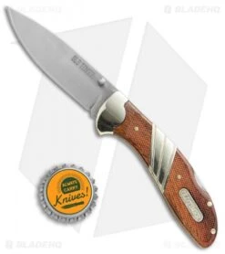 Old Timer Medium Lockback Folding Knife Wood (2.8" Satin) 31OT -Blade HQ Old Timer Medium Lockback folding knife wood satin 31OTCP BHQ 67505 er size