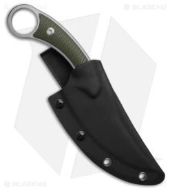 QSP Viper Fixed Blade Knife OD Green G-10 (4" Stonewash) -Blade HQ QSP Viper Fixed Blade Knife OD Green G 10 4in SW BHQ 218048 td side large