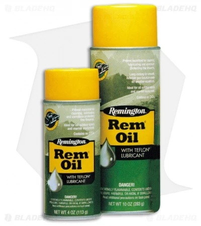 Remington 10 oz. Rem Oil w/ Teflon Lubricant Spray Can Remington 10 Oz. Rem Oil W/ Teflon Lubricant Spray Can -Blade HQ Remington 10oz REM oil teflon lubricant spray can BHQ 60860 er