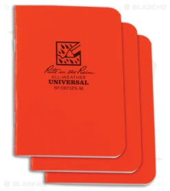 Rite In The Rain Mini Stapled 3.25" X 4.5" Notebook 3-Pack (Orange) 71FX-M