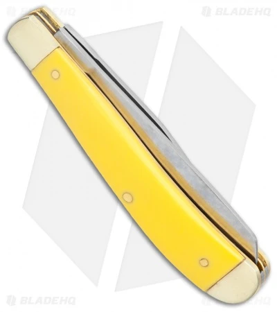 Old Timer Gunstock Trapper Knife 3.875" Yellow 94OTY Old Timer Gunstock Trapper Knife 3.875" Yellow 94OTY -Blade HQ Schrade Old Timer Gunstock Trapper Yellow BHQ 22187 jr side