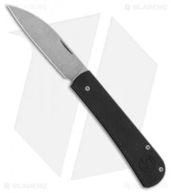 Serge Knife Co. Production Wharncliffe Slip Joint Black G10 (2.75" Stonewash)