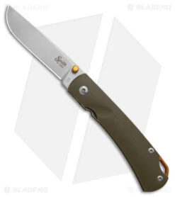 Smith & Sons OX Liner Lock Knife OD Green G-10/Gold Accents (3" Stonewash D2)