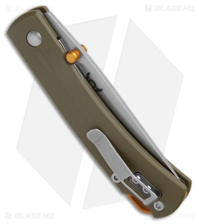 Smith & Sons OX Liner Lock Knife OD Green G-10/Gold Accents (3" Stonewash D2) Smith & Sons OX Liner Lock Knife OD Green G-10/Gold Accents (3" Stonewash D2) -Blade HQ Smith and Sons OX LL OD Green G 10 Gold Accents SW BHQ 175044 jr side