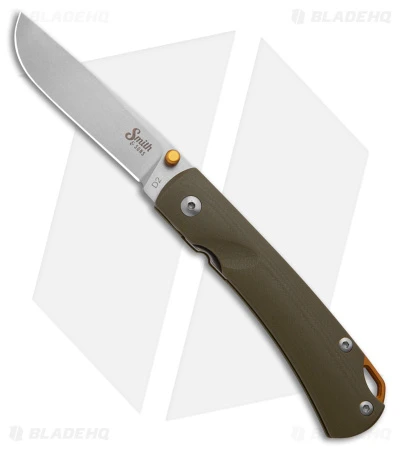 Smith & Sons OX Liner Lock Knife OD Green G-10/Gold Accents (3" Stonewash D2) Smith & Sons OX Liner Lock Knife OD Green G-10/Gold Accents (3" Stonewash D2) -Blade HQ Smith and Sons OX LL OD Green G 10 Gold Accents SW BHQ 175044 jr