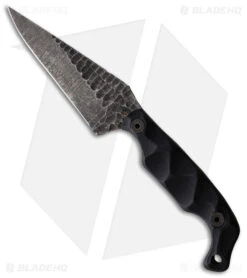 Stroup Knives Bravo 5 Wharncliffe Fixed Blade Knife Black G-10 (3.5" Acid Wash)