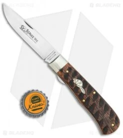 GEC #23 Pioneer Trapper Knife 4.5" Liner Lock Brazilian Cherry Beaver Tail -Blade HQ Tidioute Cutlery 3.75in Jigged Brazilian Cherry 235120L BHQ 114334 jr bottlecap