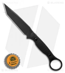 Toor Knives Serpent Tanto Fixed Blade Knife Shadow Black G-10 (3.9" Black) -Blade HQ Toor Knives Serpent Shadow Black Fixed Blade Knife Black G10 3.75 BHQ 123641 LS Bottlecap