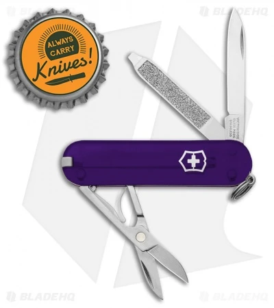 Victorinox Classic SD Persian Indigo Polymer (3.75" Stainless Steel) Victorinox Classic SD Persian Indigo Polymer (3.75" Stainless Steel) -Blade HQ Victorinox Classic SD Persian Indigo Satin BHQ 133846 jr bottlecap