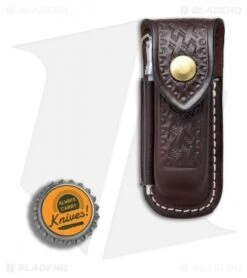 Victorinox Zermatt Large Brown Leather Belt Sheath W/ Sharpening Steel 33208 -Blade HQ Victorinox Zermatt brown leather belt sheath sharpening steel BHQ 64556 er bottlecap