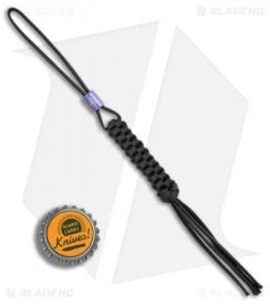WE Knife Co. Tied Paracord Lanyard W/ Titanium Bead (Black) A-01B -Blade HQ WE Knife Co Tied Paracord lanyard ti bead black BHQ 74761 er bottlecap