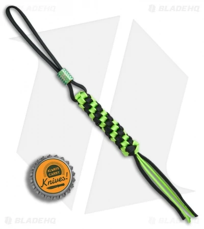 WE Knife Co. Tied Paracord Lanyard w/ Titanium Bead (Green/Black) A-01A WE Knife Co. Tied Paracord Lanyard W/ Titanium Bead (Green/Black) A-01A -Blade HQ WE Knife Co Tied Paracord lanyard ti bead green black BHQ 74760 er bottlecap