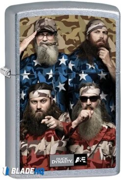 Zippo Lighter Duck Dynasty Street Chrome Four Beards 28885