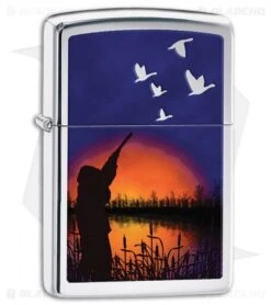 Zippo Lighter Polished Chrome Duck Hunting 11434
