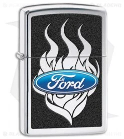 Zippo Lighter Ford Flames (High Polish Chrome) 11822