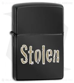 Zippo Lighter Ebony Chrome Stolen 28834