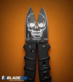 Boker Skull Kalashnikov Dagger Automatic Knife (3.25" Black D2) -Blade HQ boker kalashnikov skull dagger blk BHQ 48870 dl large