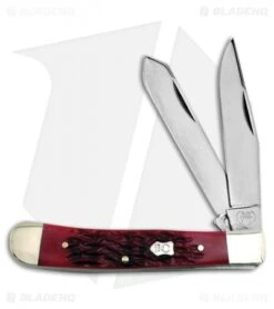 Buck Creek Trapper Pocket Knife 4.125" Red Pick Bone