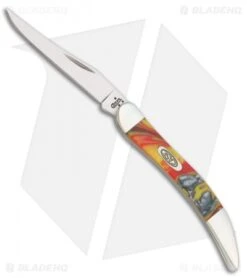 Case Small Texas Toothpick Knife 3.00" Gray, Red And Yellow Corelon 910096FIB