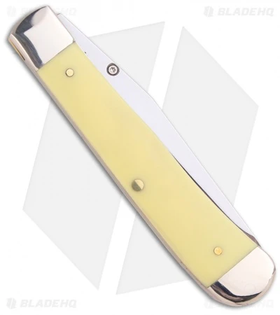 Case TrapperLock Knife 4.125" Yellow (3154L CV) 00111 Case TrapperLock Knife 4.125" Yellow (3154L CV) 00111 -Blade HQ case trapperlock yellow 00111 back