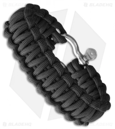 Combat Ready Survival Bracelet Large 9" Black Paracord w/ Metal Buckle Combat Ready Survival Bracelet Large 9" Black Paracord W/ Metal Buckle -Blade HQ combat ready survivalbracelet large 9in black paracord metal buckle BP 30151 jr