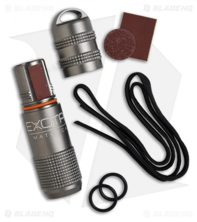 Exotac MATCHCAP Survival Matchcase & Striker Waterproof Fire Starter (Gunmetal) Exotac MATCHCAP Survival Matchcase & Striker Waterproof Fire Starter (Gunmetal) -Blade HQ exotac matchcap survival matchase striker et1003gun kit 2