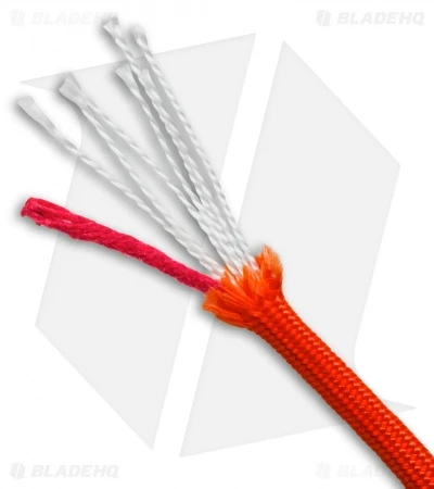 25' Safety Orange 550 FireCord Paracord Nylon Braided 7-Strand + 1 Tinder Core 25' Safety Orange 550 FireCord Paracord Nylon Braided 7-Strand + 1 Tinder Core -Blade HQ fire cord orange end