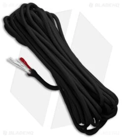 25' Black 550 FireCord Paracord Nylon Braided 7-Strand + 1 Tinder Core