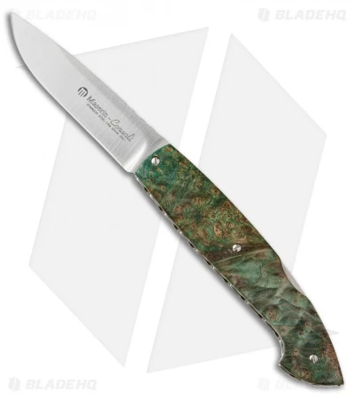 Maserin Consoli 402 Lockback Knife Green Burl (2.875" Satin) 402/RV Maserin Consoli 402 Lockback Knife Green Burl (2.875" Satin) 402/RV -Blade HQ maserin consoli 402 lockback 402rv green burl jm