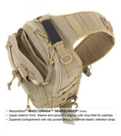 Maxpedition Lunada Gearslinger Black Shoulder Pack Bag 0422B -Blade HQ maxpedition 0422b gearslinger detail3