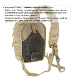 Maxpedition Lunada Gearslinger Black Shoulder Pack Bag 0422B -Blade HQ maxpedition 0422b gearslinger detail4