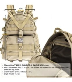 Maxpedition Condor II Black 2-Day Assault Backpack Hydration 0512B 3 Maxpedition Condor II Black 2-Day Assault Backpack Hydration 0512B -Blade HQ maxpedition 0512b open 1