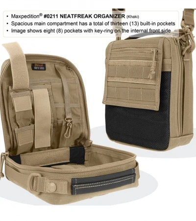Maxpedition NeatFreak Organizer Black Shoulder Bag Modular Pack 0211B Maxpedition NeatFreak Organizer Black Shoulder Bag Modular Pack 0211B -Blade HQ maxpedition neatfreak organizer 0211k khaki open