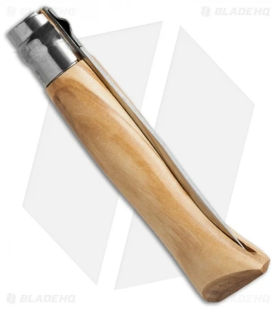 Opinel Knives No. 8 Stainless Steel Knife Olive Wood w/Sheath (3.25" Satin) Opinel Knives No. 8 Stainless Steel Knife Olive Wood W/Sheath (3.25" Satin) -Blade HQ opinel 001004 side cm