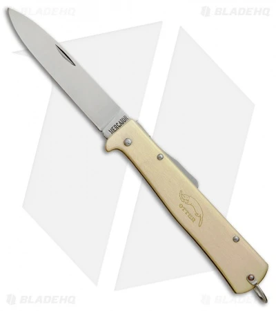 Otter Mercator Lockback Folding Knife Brass (3.5" Satin) CS Otter Mercator Lockback Folding Knife Brass (3.5" Satin) CS -Blade HQ otter mercator brass cs L154B BHQ 48892 er