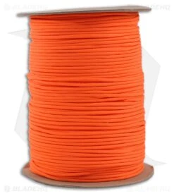 Spool Of Orange 550 Paracord Nylon Braided 7-Strand Core (1000') USA